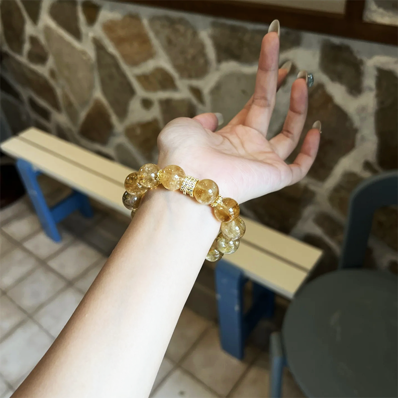 Natural Yellow Tower Crystal Lucky Bracelet