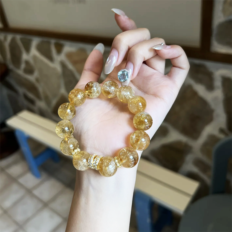 Natural Yellow Tower Crystal Lucky Bracelet