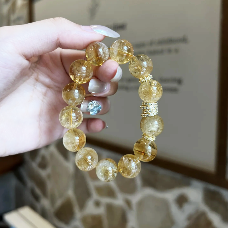 Natural Yellow Tower Crystal Lucky Bracelet